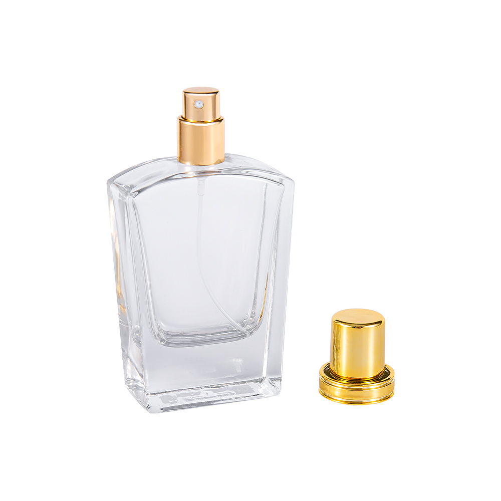 KY10-WJ436 50ML Clear Glass Perfume Bottle na May UV Bright Gold Cap