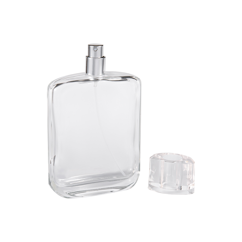 KY34-WJ315 100ML Clear Glass Perfume Bottle na May Clear SURLYN Plastic Cap