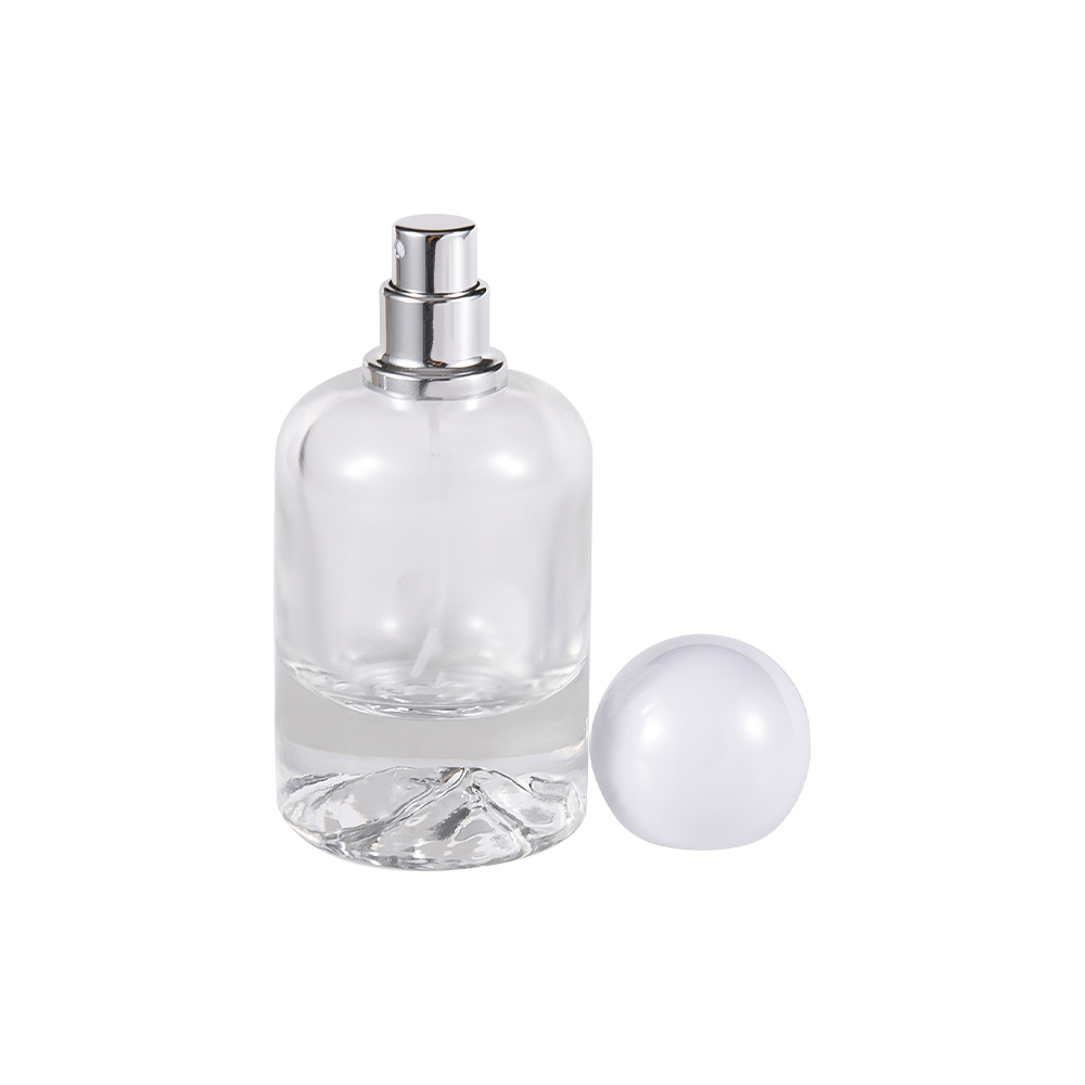 GC5300-WJ2538 50 100ML Flint Glass Perfume Bottle na may Mountain Bottom at Spherical Plastic Cap