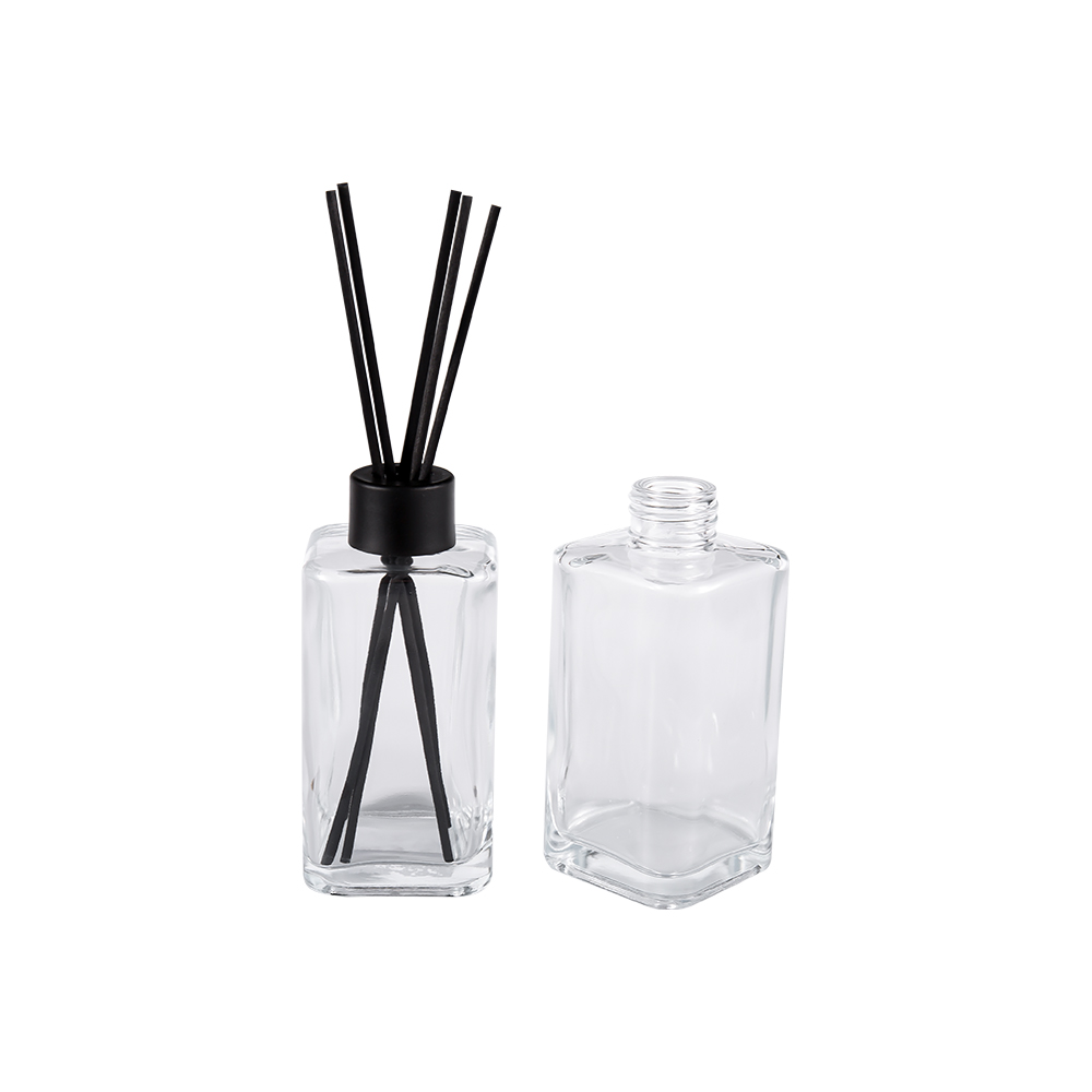 HJ-RX2247 Clear Glass Aromatherapy Bottle Malaking Kapasidad Matte Black Bottle Cap Aluminum Cap Fiber Sticker