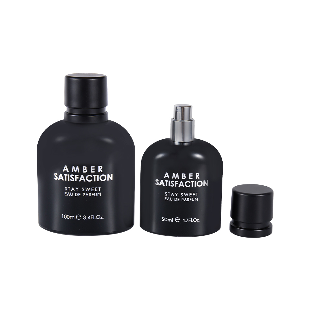 GC3894-WJ176 100ML Color Coated Bright Black Printed Glass Perfume Bottle na may ABS PP Plastic Cap