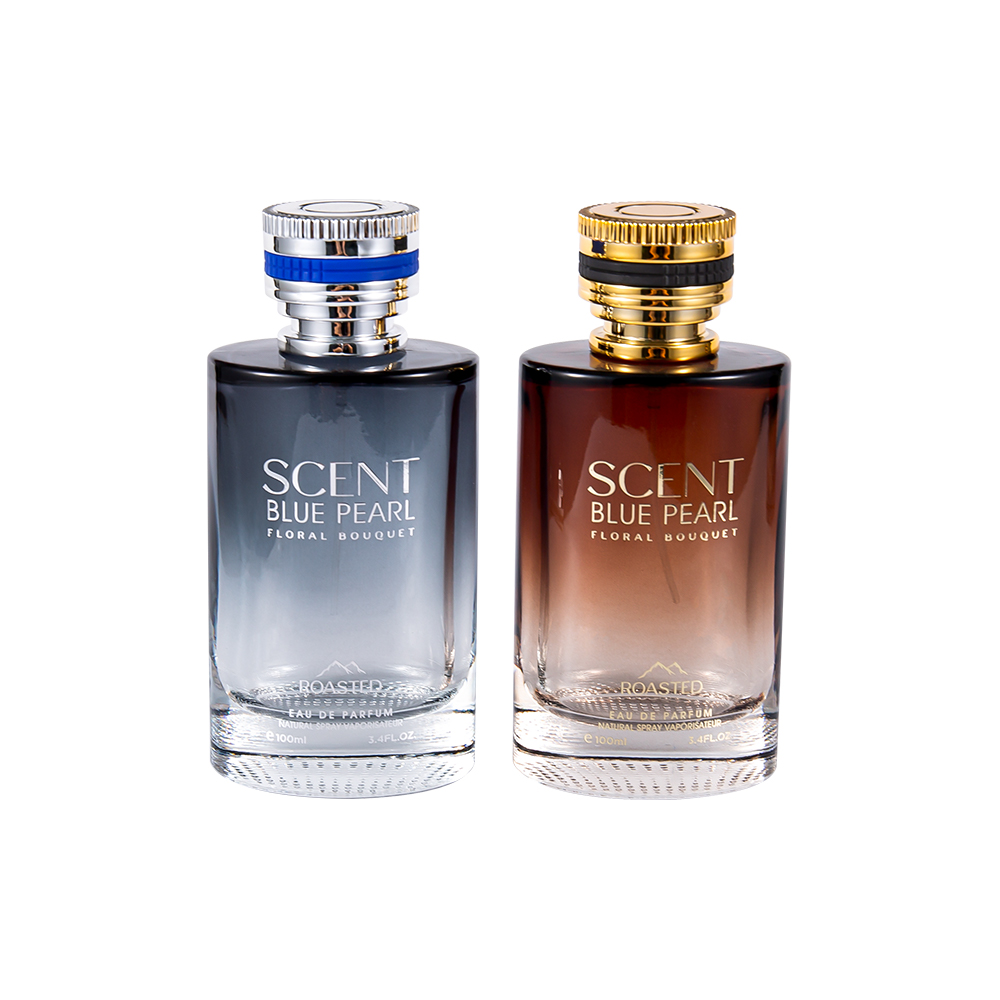 KY1109-WJ2098 100ML Embossed Glass Perfume Bottle na May Pcta Perfume Cap