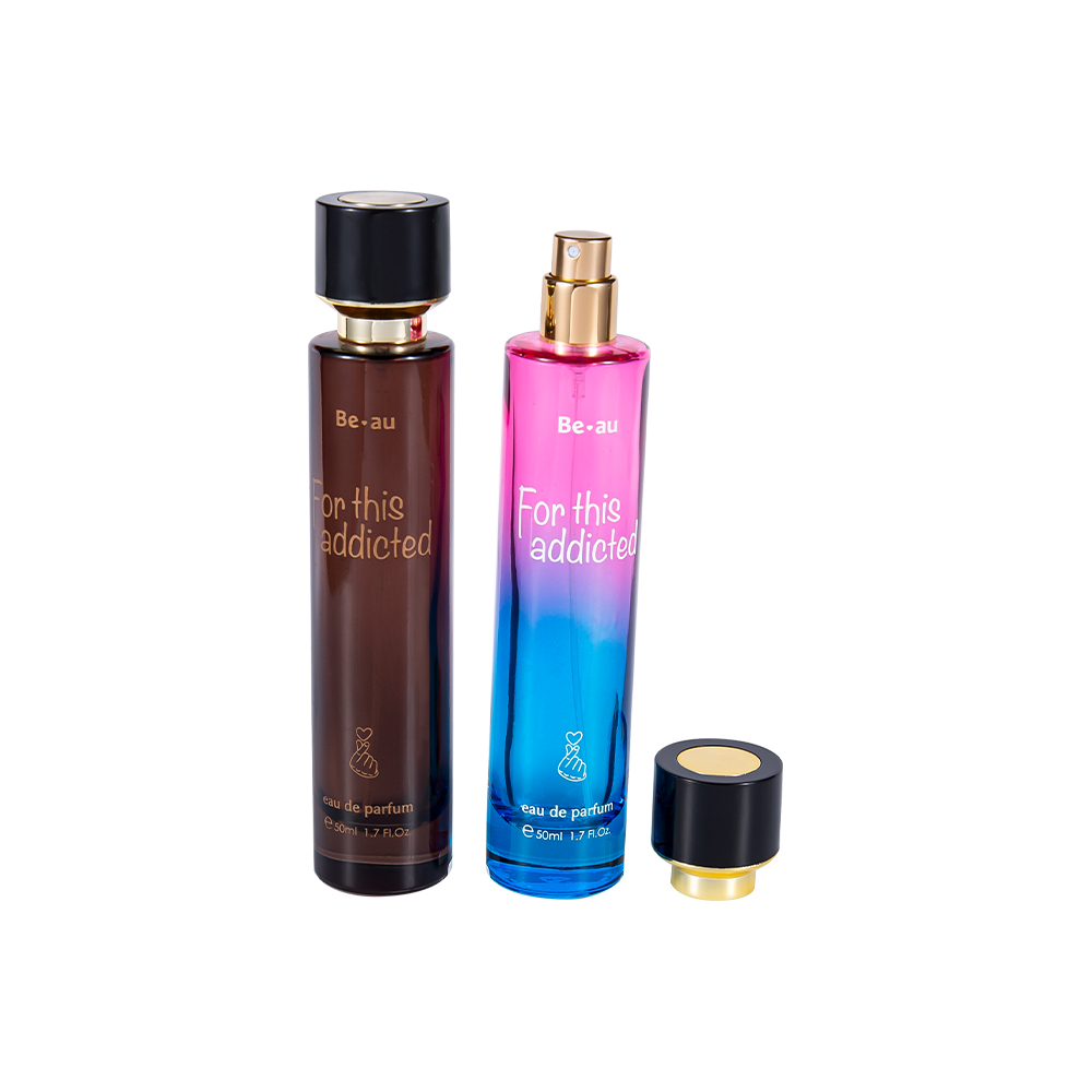 GC4468-WJ2390 50ML Slim Cylindrical Glass Perfume Bottle Set na may Plastic Cap