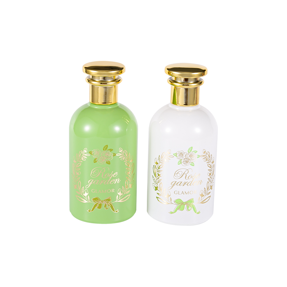 GC336-WJ2420 100ML Color Hot Stamping Perfume Bottle Set na may UV Gold PP Cap