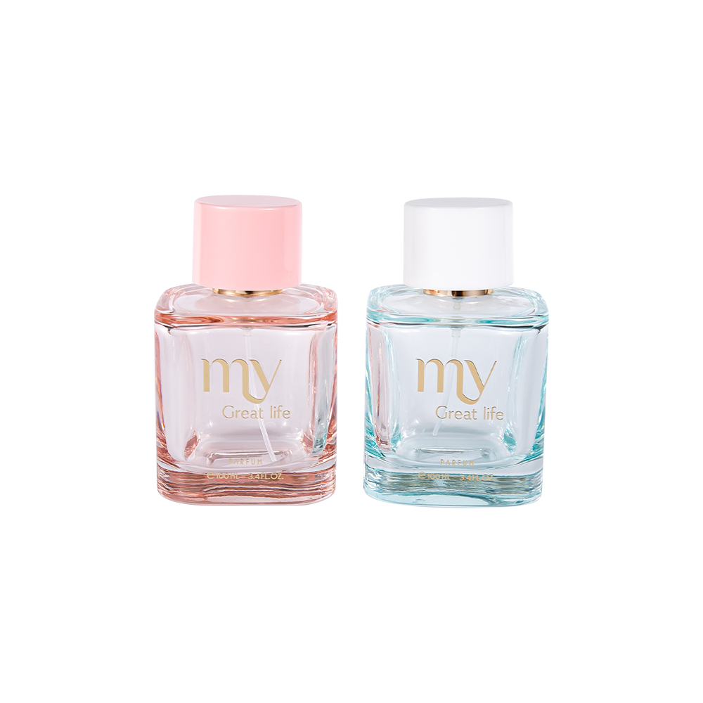 GC4569-WJ2463 100ML Coated Perfume Bottle Set na may Hot Stamping PP ABS Plastic Perfume Cap