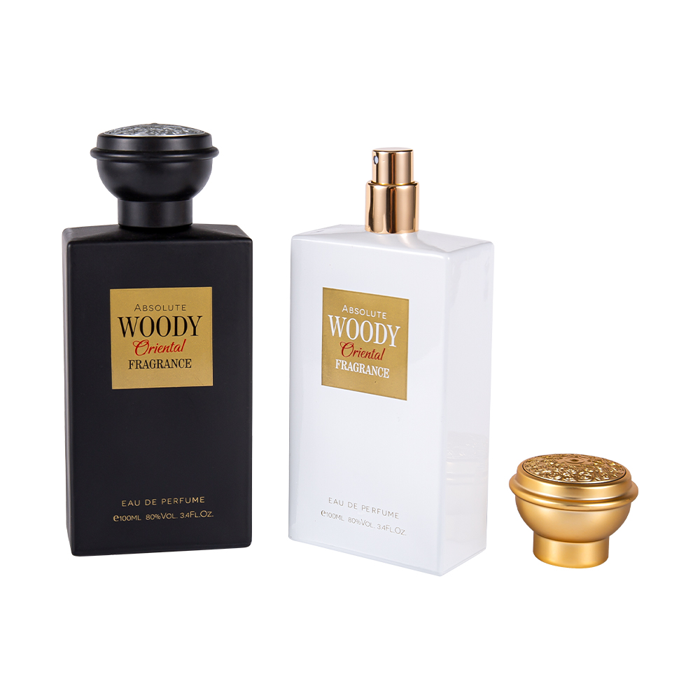 KY2034-WJ2204 100ML Matte Black and White Premium Perfume Bottle Cap Set na Arabic Style