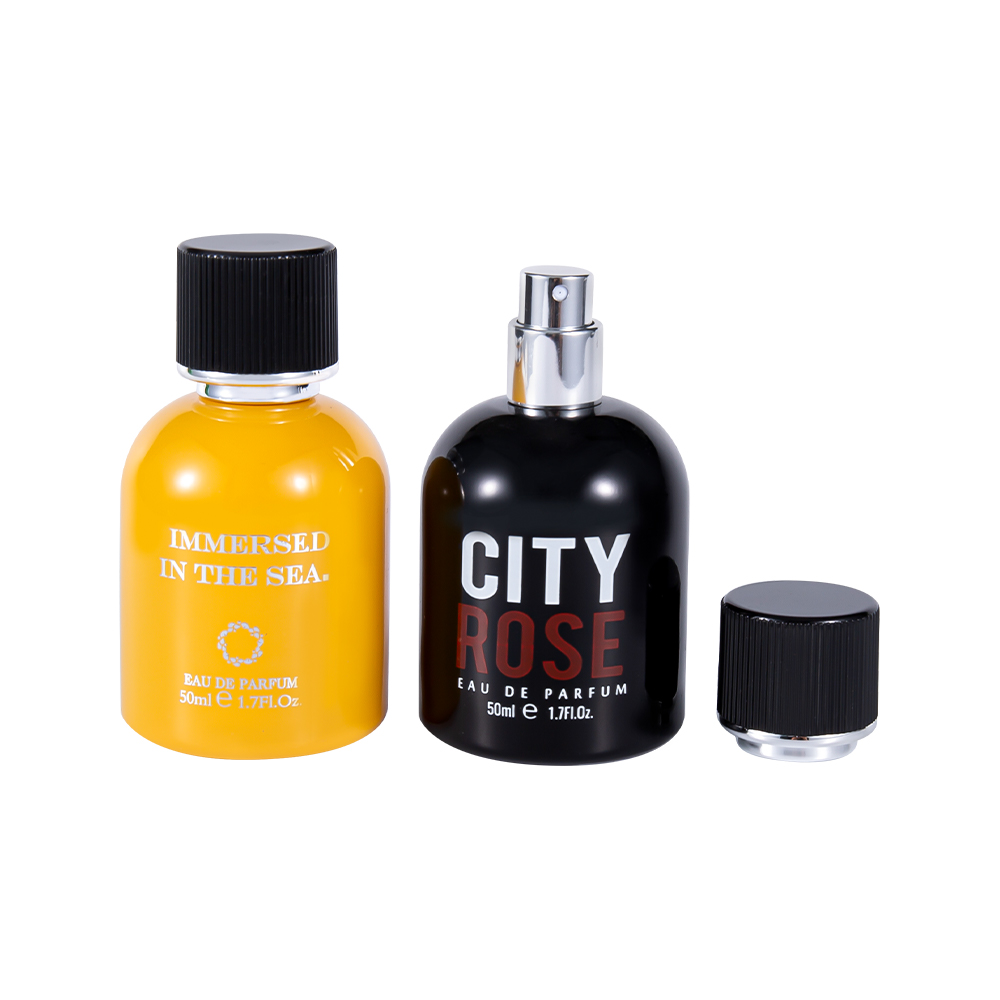 GC4464-WJ2339 50ML Brand New Dekorasyon na Bote ng Pabangong Salamin na May Itim na Takip ng Pabango