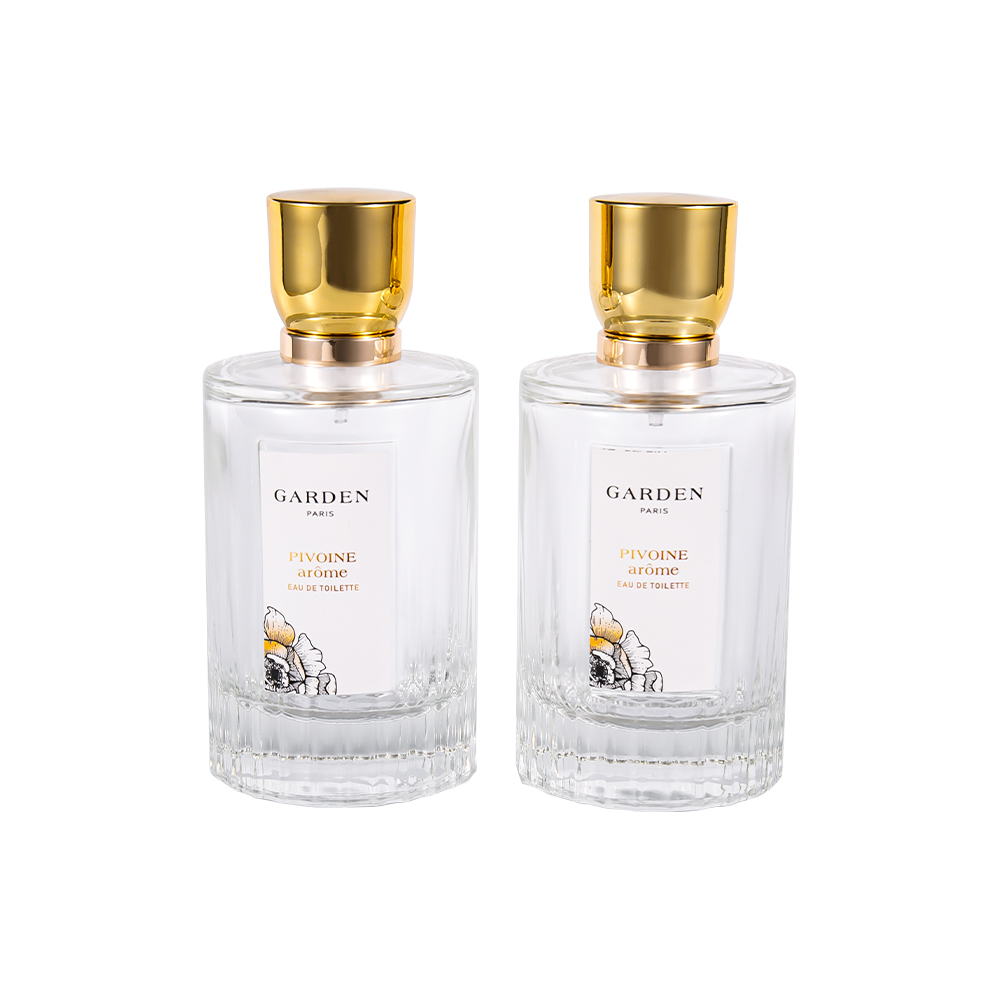 KY1595-WJ2430 100ML Elegant Glass Perfume Bottle na May Marangyang UV Gold Perfume Cap