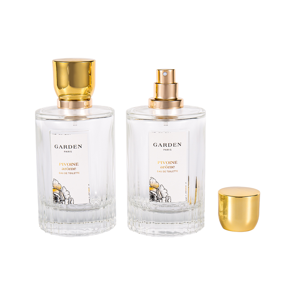 KY1595-WJ2430 100ML Elegant Glass Perfume Bottle na May Marangyang UV Gold Perfume Cap